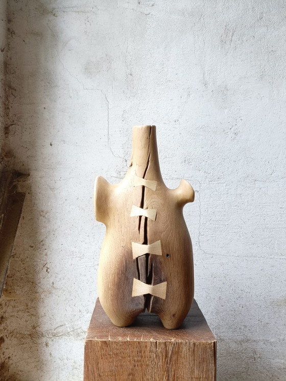 Grande Vaso / Scultura in Rovere Massiccio Intagliato – Sculture, Wood (photo 3 of 11)