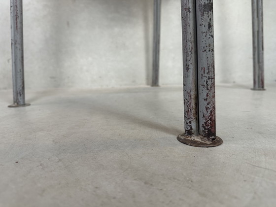 Image 1 of Vintage industrial school tables - steel and composite