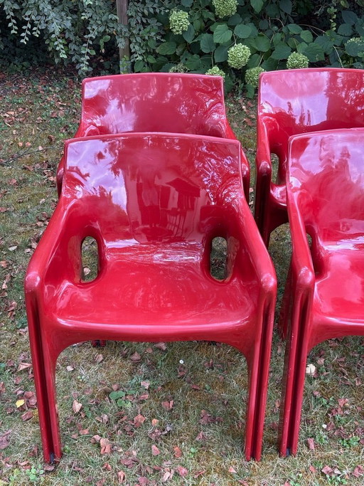 Gaudi Vico Magistretti chair for Artemide, 1970, thermoformed ABS, Space Age Red