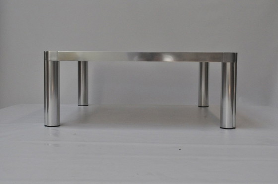 Image 1 of Mesa de centro Artifort T122 – Kho Liang Ie – cristal ahumado original – 100 × 100 cm – década de 1970