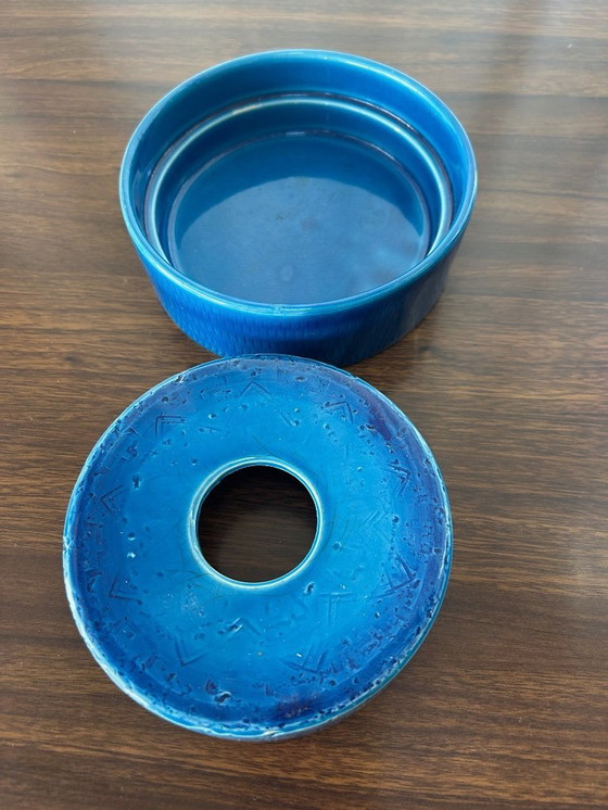 Image 1 of blauwe keramische asbak, 1970