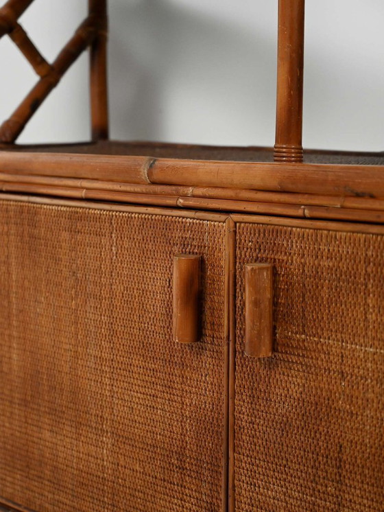 Image 1 of Librería de bambú y ratán de los años 60