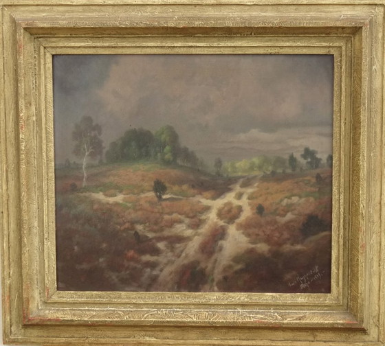 Image 1 of Temporale drammatico, raffinato dipinto ad olio antico, Scuola di Monaco 1949, Gewitter, Scuola di Monaco, motivo del tuono