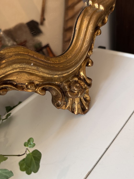 Miroir à crête de couleur or