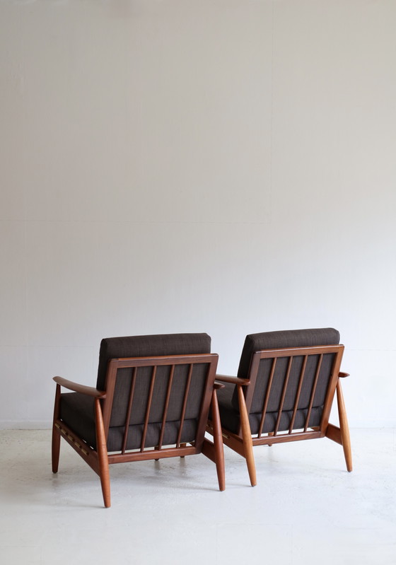 Set di 2 poltrone danesi, stile vintage anni '50/'60. – Wood, Textile (photo 5 of 7)