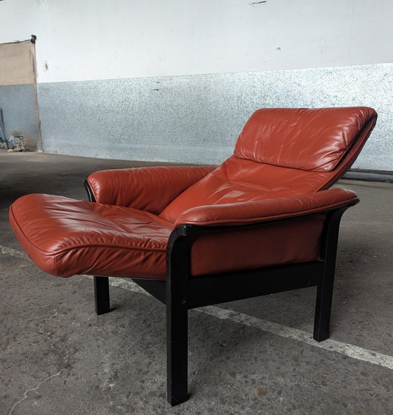 Image 1 of Fauteuil lounge vintage G-Mobel cuir/bois