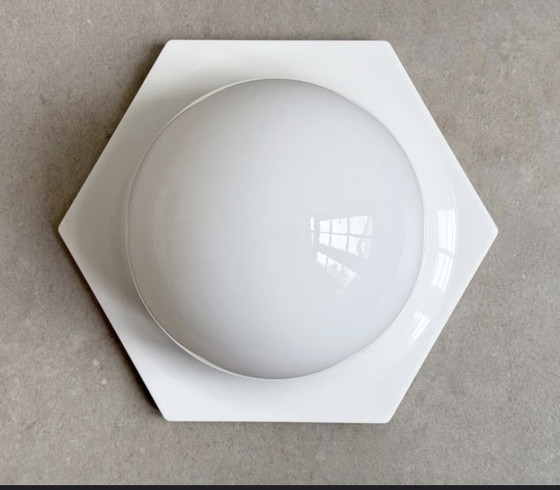 Image 1 of Vintage Dutch hexagonal mid-century ceiling lamp - wall lamp 1970s.
