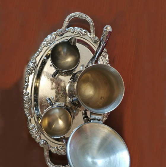 Image 1 of SET DA CAFFÈ ARGENTATO