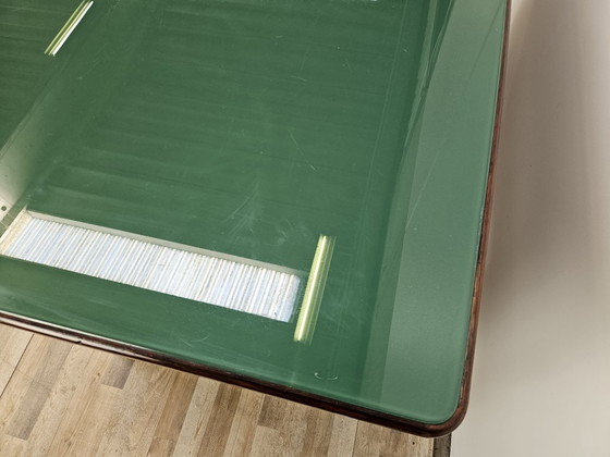 Image 1 of Art Decò bureau in exotisch hout, glas en messing