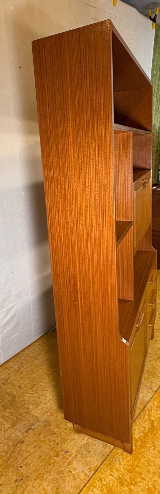 Image 1 of Mid-Century Retro Vintage Room Divider / Shelving Unit by Stonehill – Stateroom Range 1970s  Cocktail Flap • Drawers • Statement