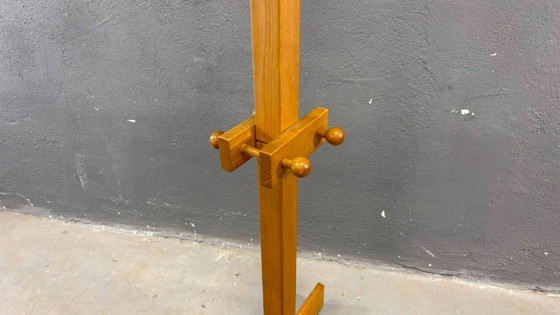 Image 1 of Freestanding Mid-Century Pine Coat Rack, Solid Wood, 1970s, Europe