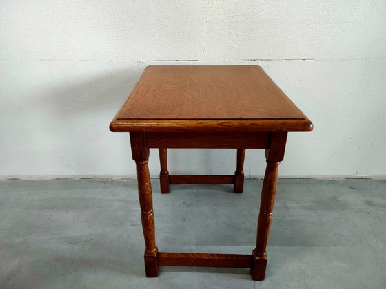 Image 1 of Set di 2 tavolini laterali in rovere, tavolino per piante, tavolino da caffè