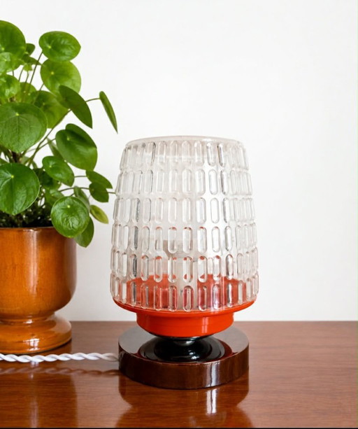 Space Age Orange and Chrome Table Lamp 1970