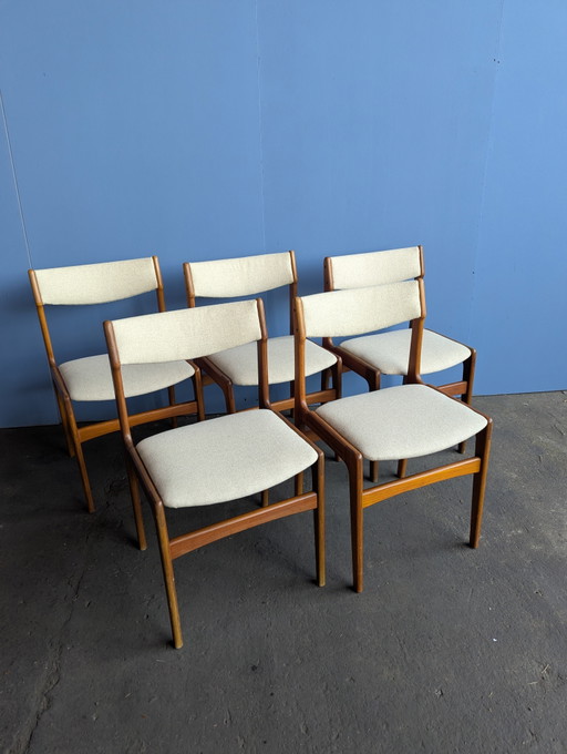 5 sedie da pranzo vintage in teak - Erik Buch - Danimarca