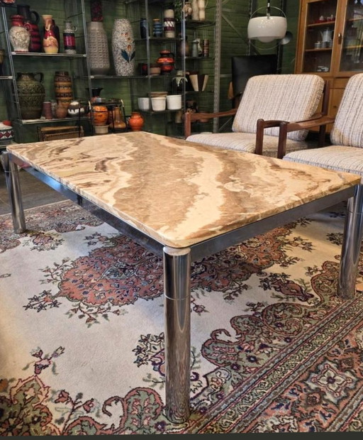 Coffee Table 70s Marble Top