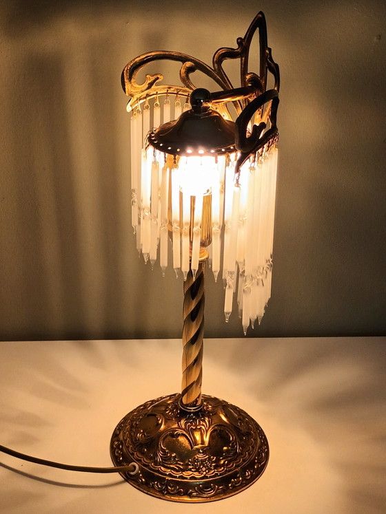 Art Nouveau Table Lamp – Metal, Glass (photo 3 of 11)