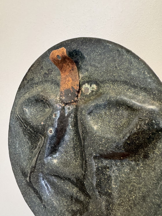 Image 1 of Repoussé and enameled brass sculpture from the 1960s