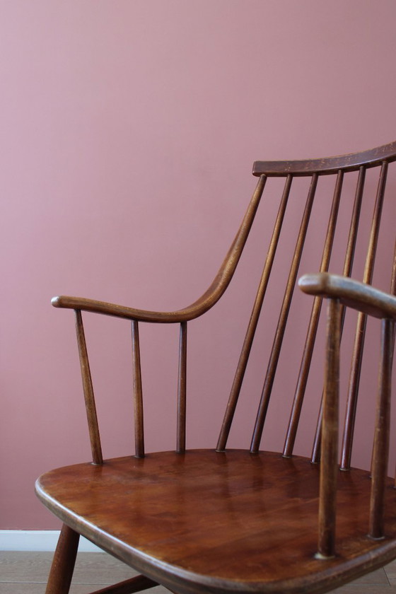 Image 1 of Houten vintage spijlenstoel - Lena Larsson - Nesto. Scandinavisch design stoel
