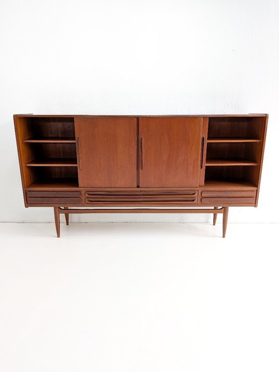 Image 1 of Dänisches Midcentury-Modern-Highboard aus Teakholz, 1960er Jahre