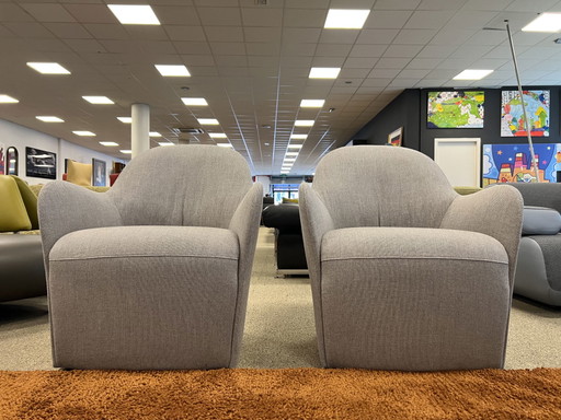 2x Gelderland Solid Chair Fauteuil grijs