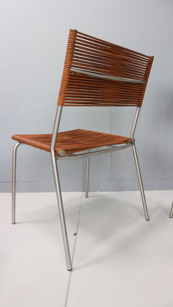 Image 1 of Satz von 6 Esszimmerstühlen "Miss B" von Tito Agnoli für Bonacina, Italien