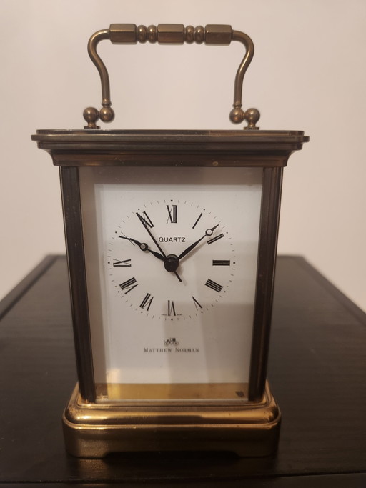 Precioso reloj de viaje de latón Matthew Norman (fabricado en Suiza) – Cuarzo