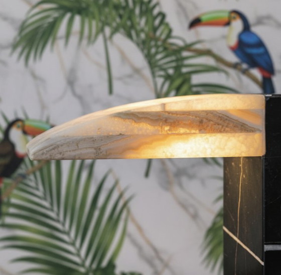 Image 1 of Design Table Lamp in Nero Dorado & Onyx - Handmade Unique Piece