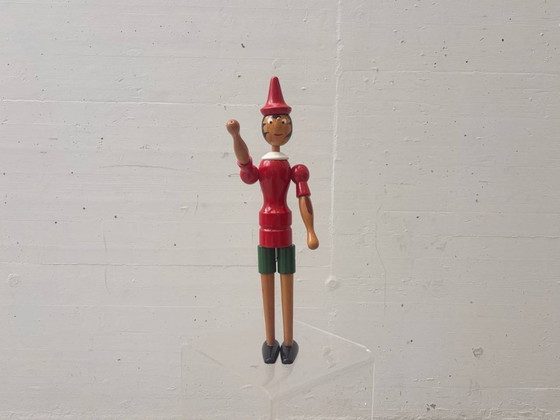 Image 1 of Pinocchio wooden figure, 1950s