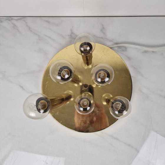 Image 1 of 6-Light Flush-Mount Attributed to Gaetano Scioliari for Boulanger, Italy 1970's