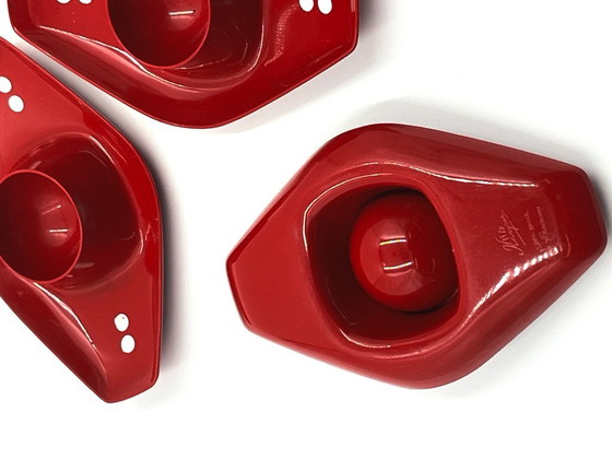 Set di 3 portauova Space Age Kayser, Accessori da tavola, Plastica, Rosso (foto 7 di 8)