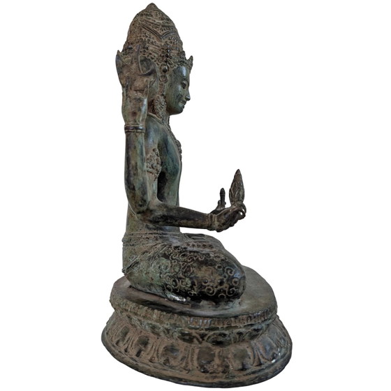 Kosmische Meisterschaft & Schutz – Trimukha Maheshvara – Bildhauerei, Bronze, Gold (photo 3 of 10)