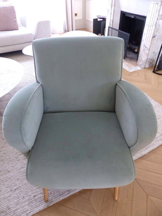 Image 1 of Paire de fauteuil en velours design BRANCO Sobre BRANCO style Mid-century / Années 50