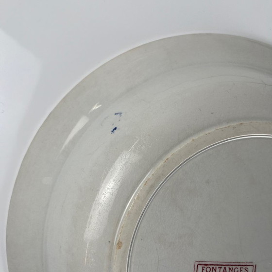 Image 1 of Grande piatto cavo "Fontange", Sarreguemines, pietra ferrosa, XIX-XX secolo