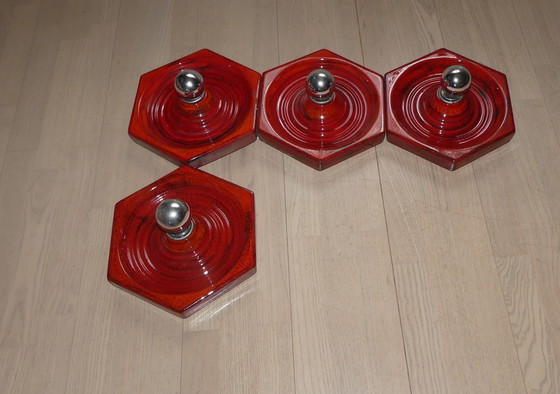 Image 1 of Hustadt set of 4 ceiling light wall lamp ceramic red UK1aeb
