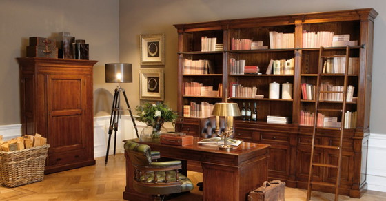 Image 1 of Eichholtz boekenkast bibliotheek kast King William + ladder - 322 cm