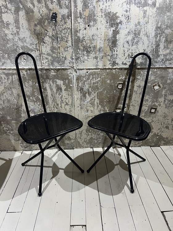 Image 1 of 4 x Nils Gammelgaard vintage Ikea eetkamerstoelen, opvouwbaar