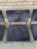 4 Ribstof Stoelen Met Chrome Buisframe