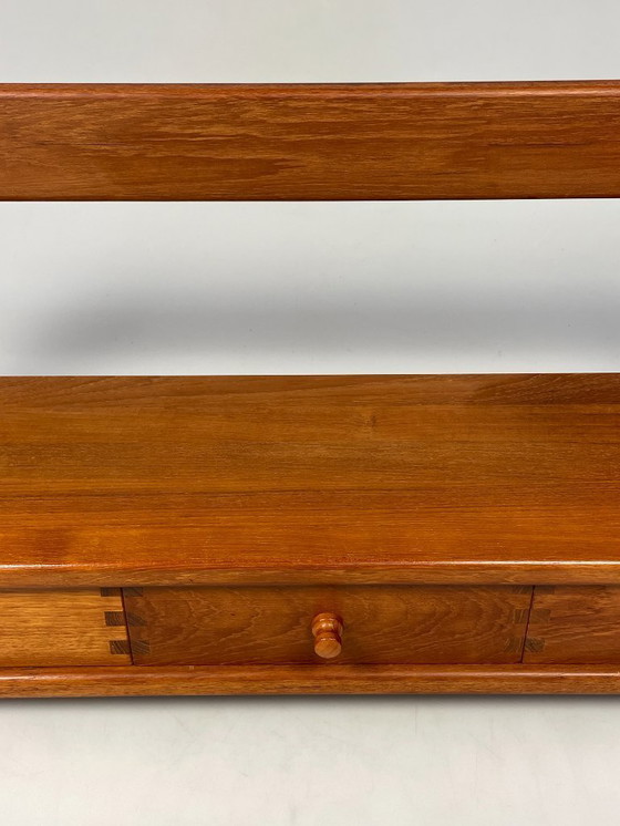 Image 1 of Vintage Wall Shelf With Drawers, Dyrlund, Solid Teak, Denmark 1970's
