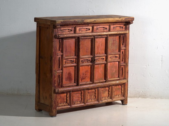Antique lacquered cabinet in pine wood – China, circa 1930 – Storage cabinet, Iron (photo 7 of 40)