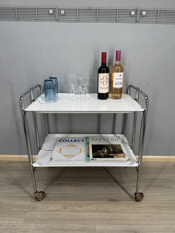 Image 1 of Vintage serving trolley on wheels - stylish & functional