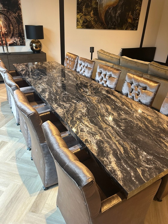 Set da pranzo di lusso Driehoek Meubelen: XL
Tavolo + 10 sedie capitonné, Legno, Marrone (foto 3 di 15)