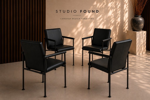 4 FAUTEUILS ORIGINAUX DE STYLE PASTOE | STYLE HOLLANDAIS VINTAGE – eetkamerstoelen, Leather (photo 2 of 5)