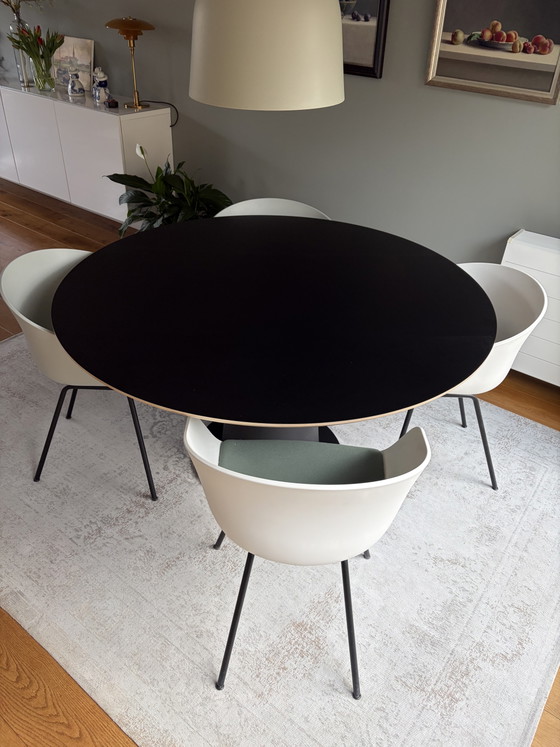 Robusto Tavolo da Pranzo Rotondo Nero Diam. 140 Cm – Sumisura, Tavoli da pranzo, Metal, Wood (photo 2 of 6)