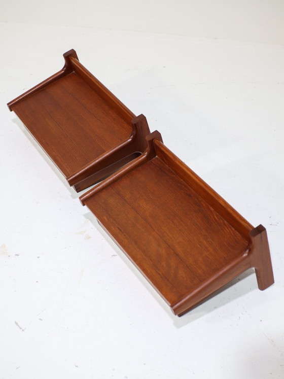 Image 1 of Set di comodini sospesi di Kai Kristiansen, in teak, stile vintage danese.