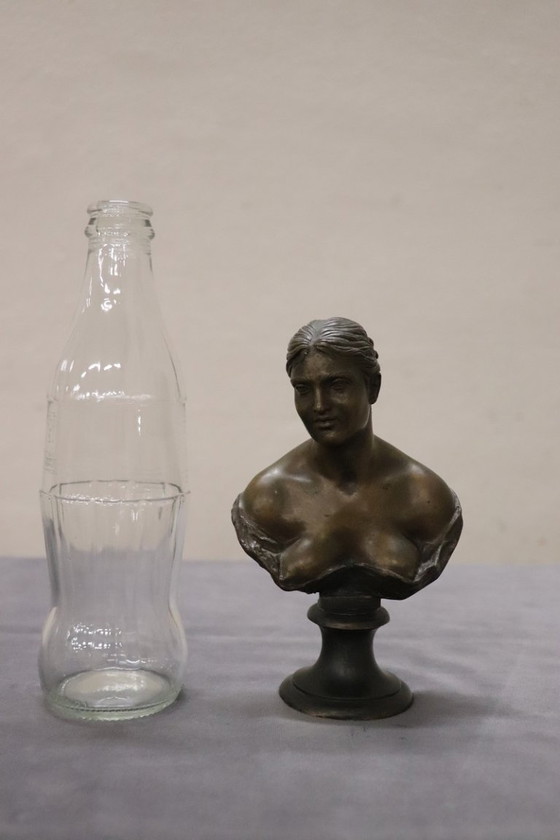 Image 1 of Small Bust of a Young Woman in Bronze, Italy, Signed Gemito
