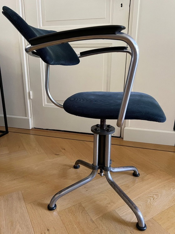 Image 1 of Original 1930s Gispen 354 office chair blue II