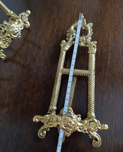Set van 3 vintage, sierlijke messing displaystandaards – decoratieve objecten, Brass (photo 2 of 12)