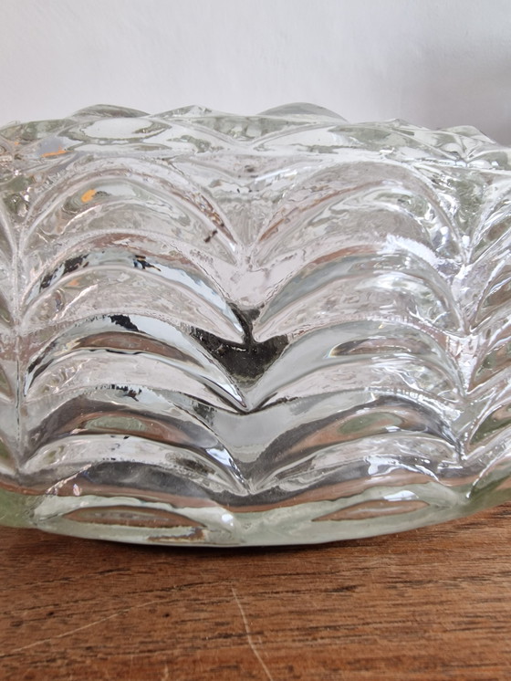 Image 1 of Lampada da soffitto in vetro vintage a forma di fiore