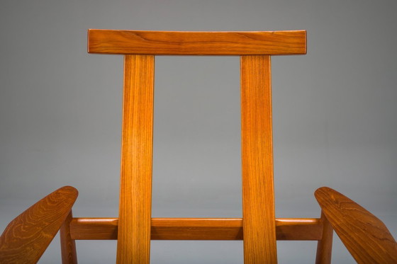 Image 1 of  Mid Century Modern FD 164 fauteuil in teak en zwart leer van Arne Vodder voor Cado, Denemarken, 1960