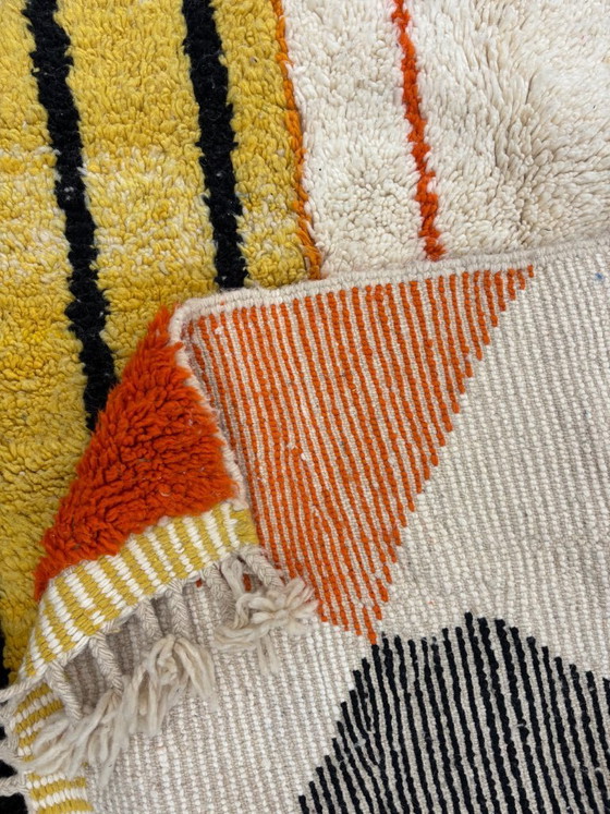 Image 1 of Moroccan Beni Ouarain Rug 160 x 250 cm – Handmade Wool Berber Carpet, Abstract Geometric Minimalist Design